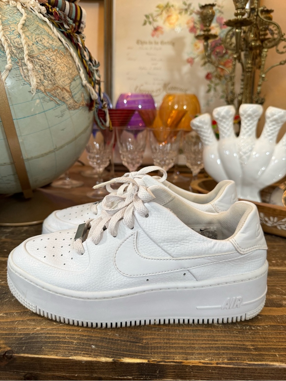 Nike Women’s White Platform Air Force 1 Sneakers